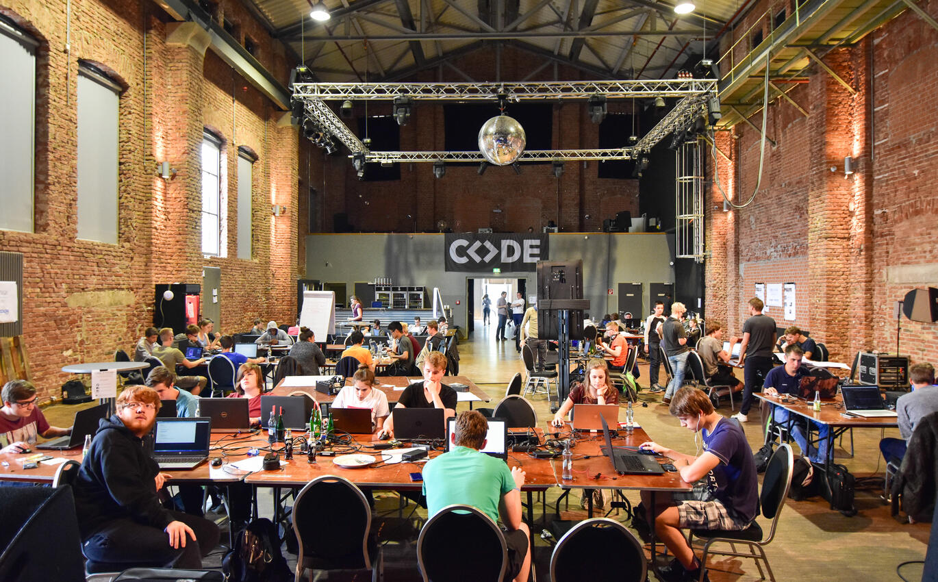 Beim „Code+Design Camp“ in der Münchner Freiheiz-Hall, 2017