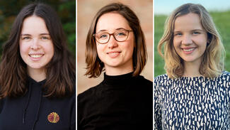 Die Preisträgerinnen Leona Klanck, Kira Bartsch und Laura Krieger (v.li.) (Fotos: Tobias Rosenbaum/Elias Keilhauer/Henry Neudorf))