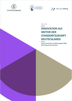 Innovation als Motor der Standortzukunft Deutschlands (Cover) Innovation als Motor der Standortzukunft Deutschlands (Cover)