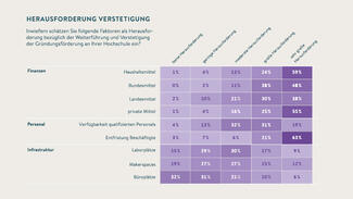 Faktoren, die Hochschulen bei der Verstetigung der Gründungsförderung als Herausforderung sehen (Grafik)