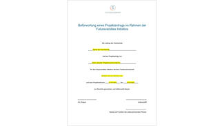 Befürwortung des Projektantrags