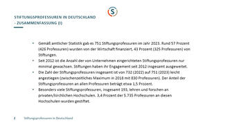 Stiftungsprofessuren in Deutschland