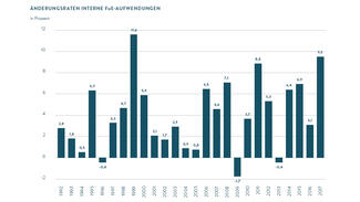Änderungsraten interne FuE-Aufwendungen (Grafik)