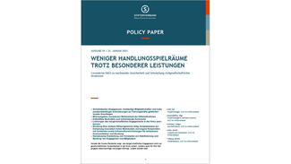 Policy Paper "Weniger Handlungsspielräume trotz besonderer Leistungen" (Cover)