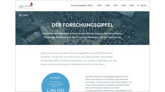 Microsite zum Forschungsgipfel