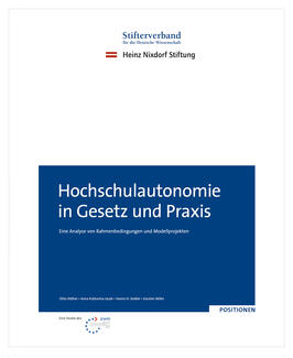 Hochschulautonomie in Gesetz und Praxis (Cover)