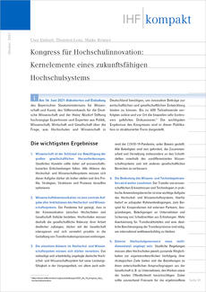 Ergebnisse des Kongresses für Hochschulinnovation (Cover)