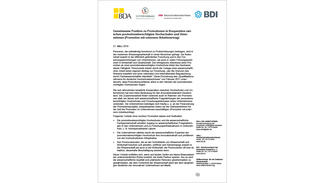 Positionspapier von BDI, BDA, HRK und Stifterverband (Cover)