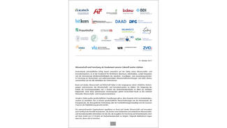 Gemeinsame Empfehlungen führender Wissenschaftsorganisationen und Wirtschaftsverbände für eine wirksame Innovationspolitik