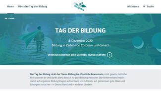 Website zum Tag der Bildung (Screenshot)