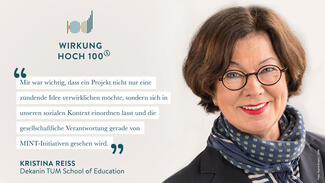 Zitat von Kristina Reiss, Beiratsmitglied von "Wirkung hoch 100"